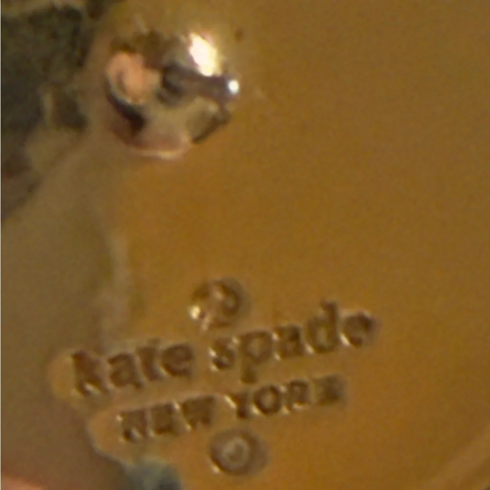 Kate Spade Gold Tone Ribbon Button Stud Earrings Large
